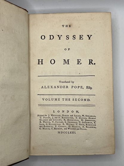 Homer's Iliad and Odyssey 1771 Alexander Pope Edition