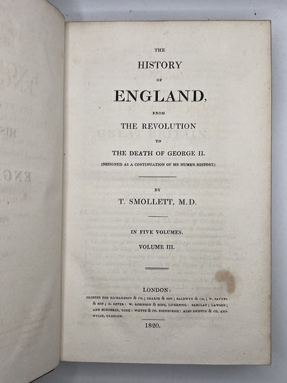 The History of England by David Hume & Tobias Smollett 1820