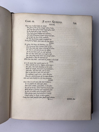 The Faerie Queene by Edmund Spenser 1758 John Upton Edition