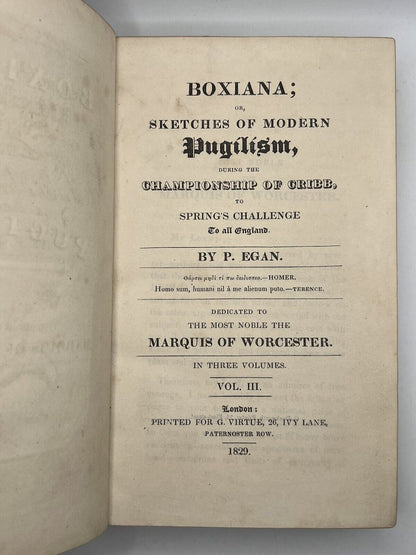 The History of Boxing by Pierce Egan; Boxiana 1823-1829