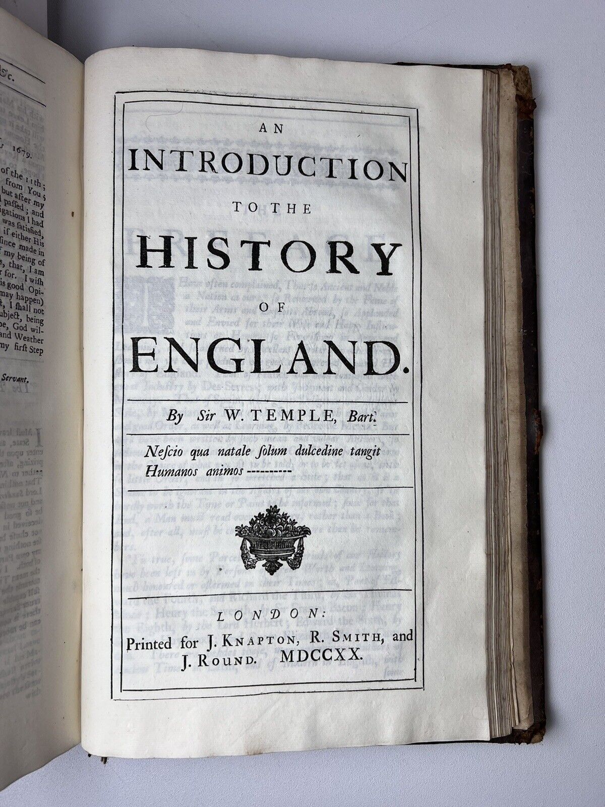 The Works of Sir William Temple 1720 First Edition