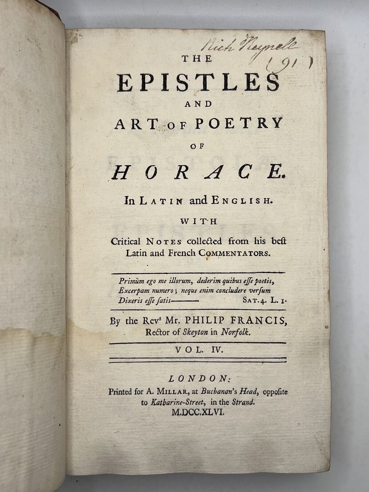 The Works of Horace 1742-6