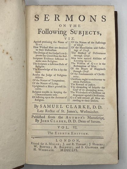 Sermons by Samuel Clarke 1756