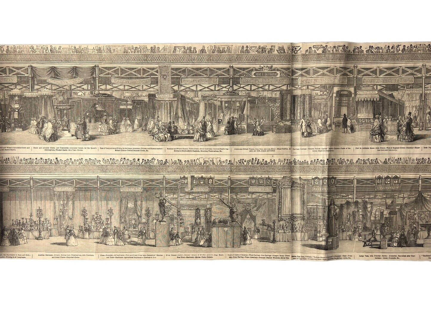 A Panorama of the Great Exhibition of 1851 from the Illustrated London News