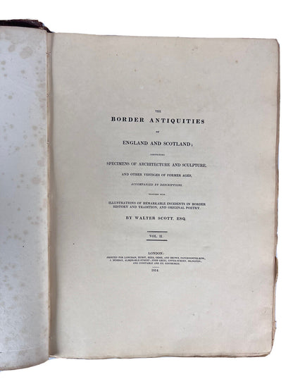 The Border Antiquities of England and Scotland by Walter Scott 1814 First Edition