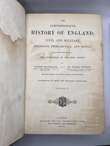 A Comprehensive History of England by Charles Macfarlane 1861