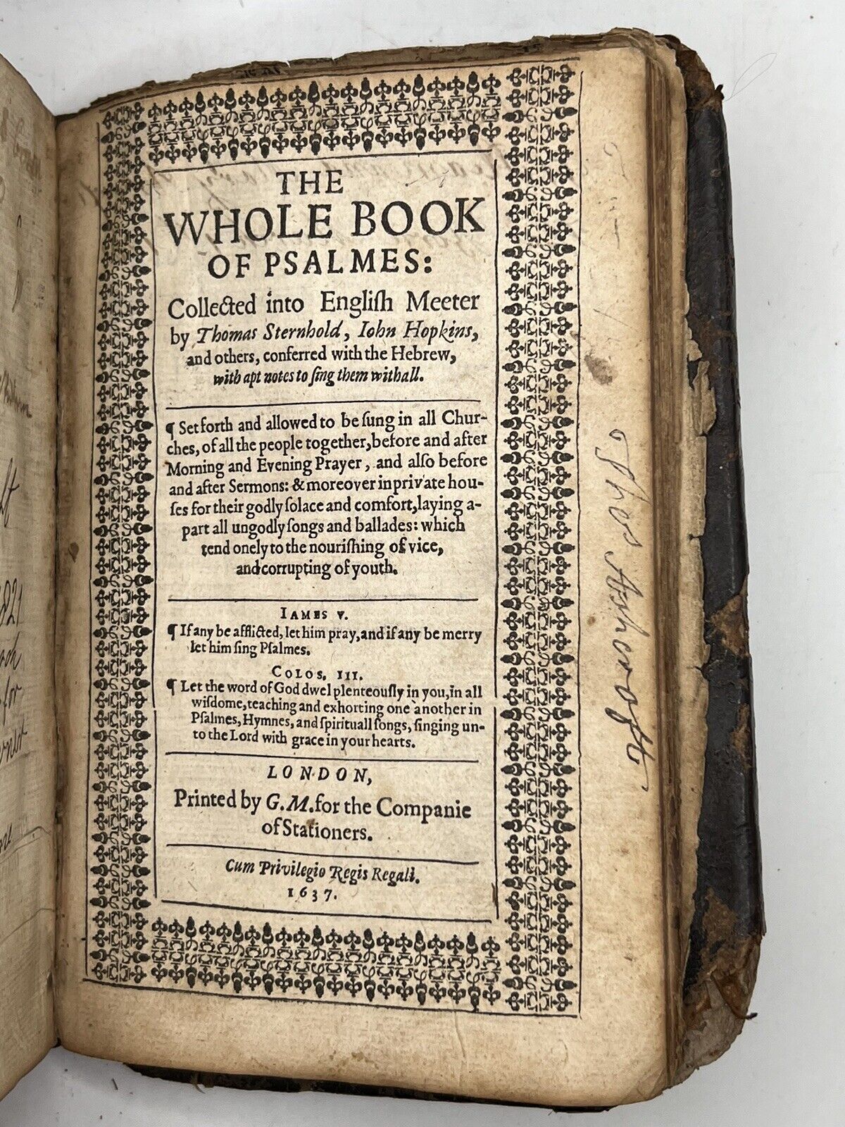 Antique King James Bible 1636-7