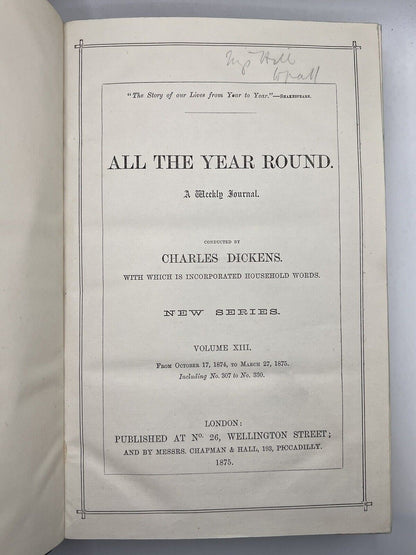 All the Year Round by Charles Dickens 1860-1875 First Editions & Later