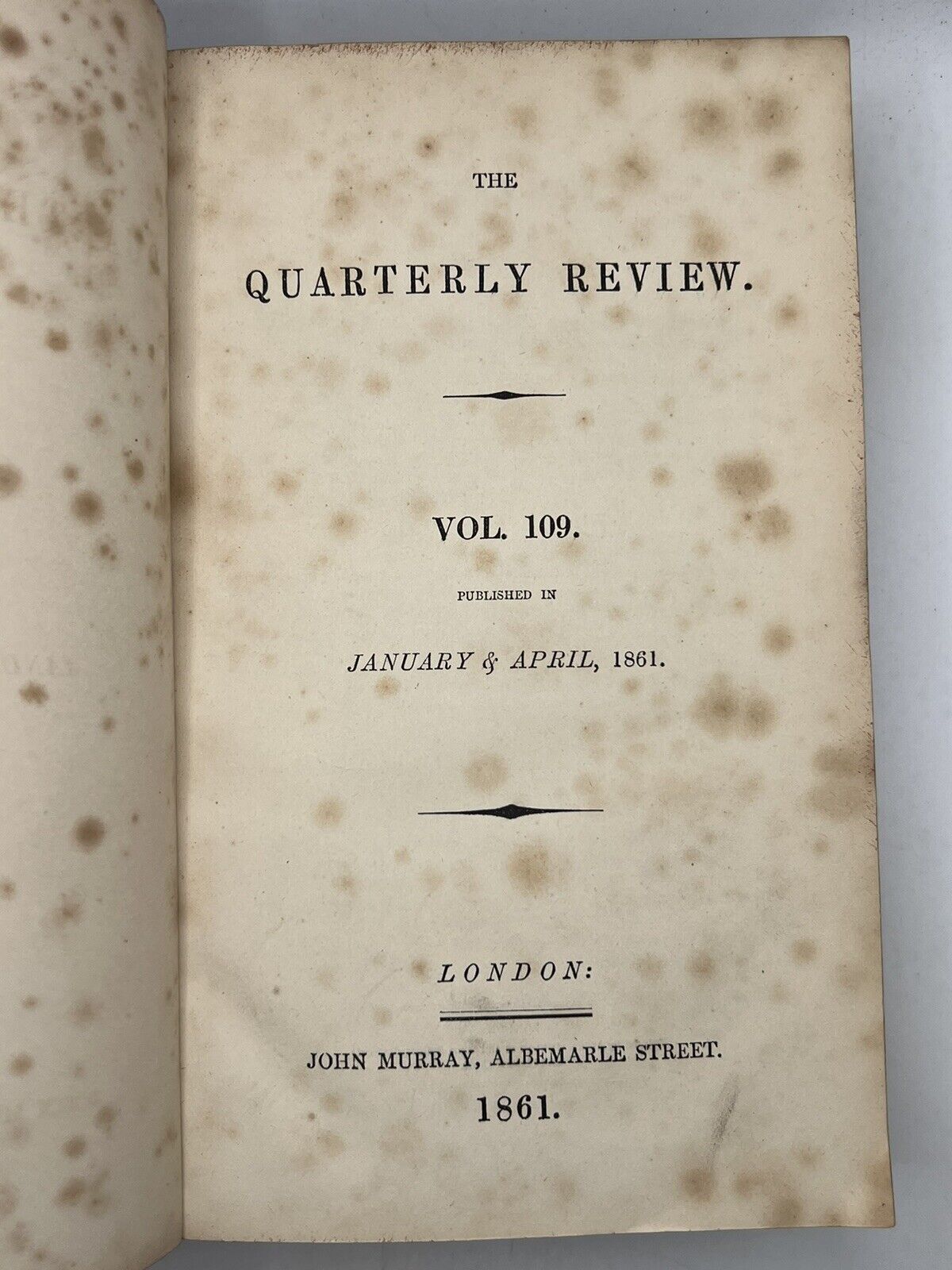 Charles Darwin Origin of Species Quarterly Review 1859-1861 First Edition