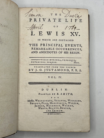 The Private Life of Lewis XV 1781