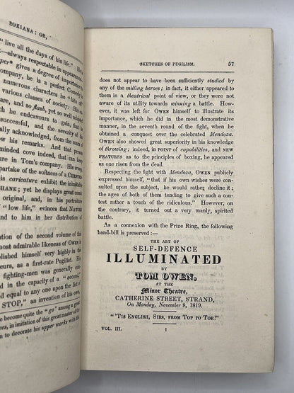 The History of Boxing by Pierce Egan; Boxiana 1823-1829