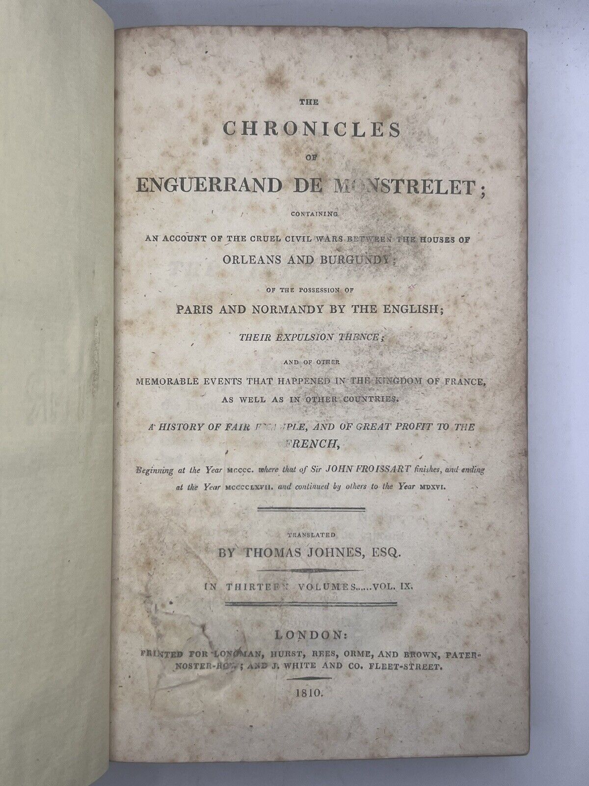 The Chronicles of Montstrelet 1810