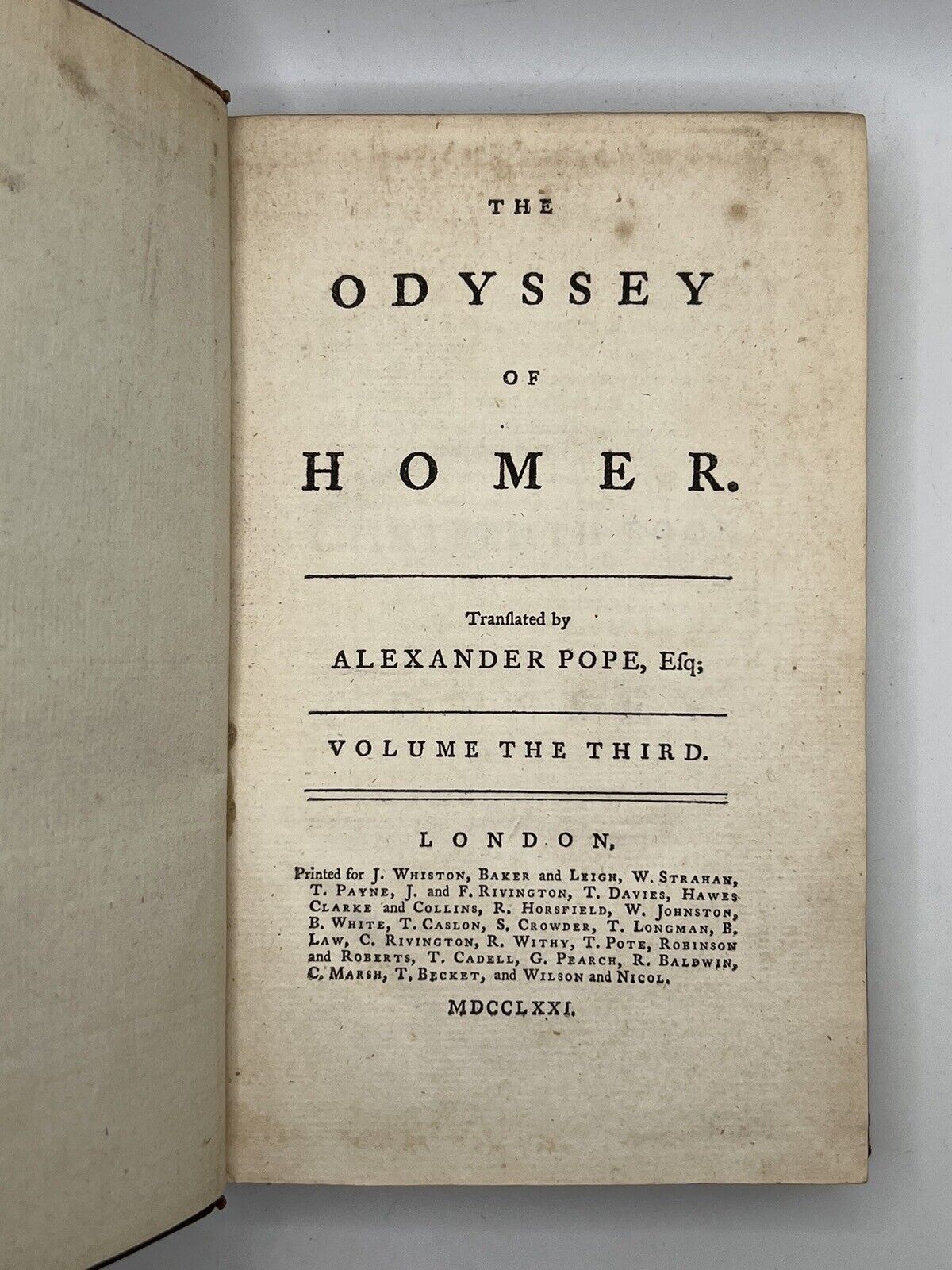 Homer's Iliad and Odyssey 1771 Alexander Pope Edition