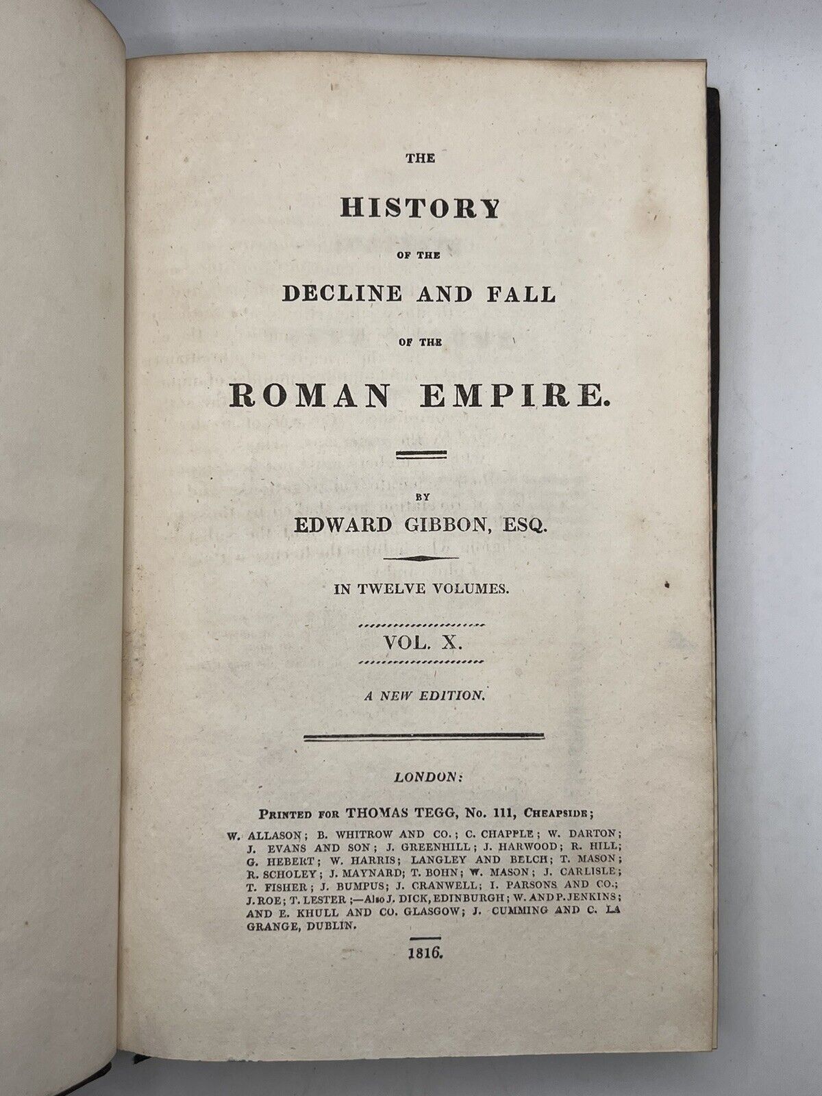 The Decline and Fall of the Roman Empire by Edward Gibbon 1816