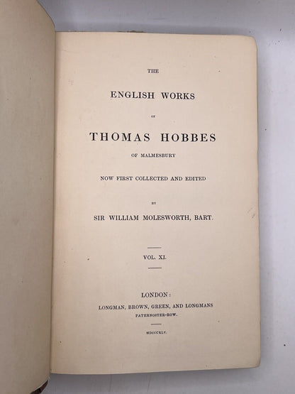 The Works of Thomas Hobbes 1839-45 First Edition In English