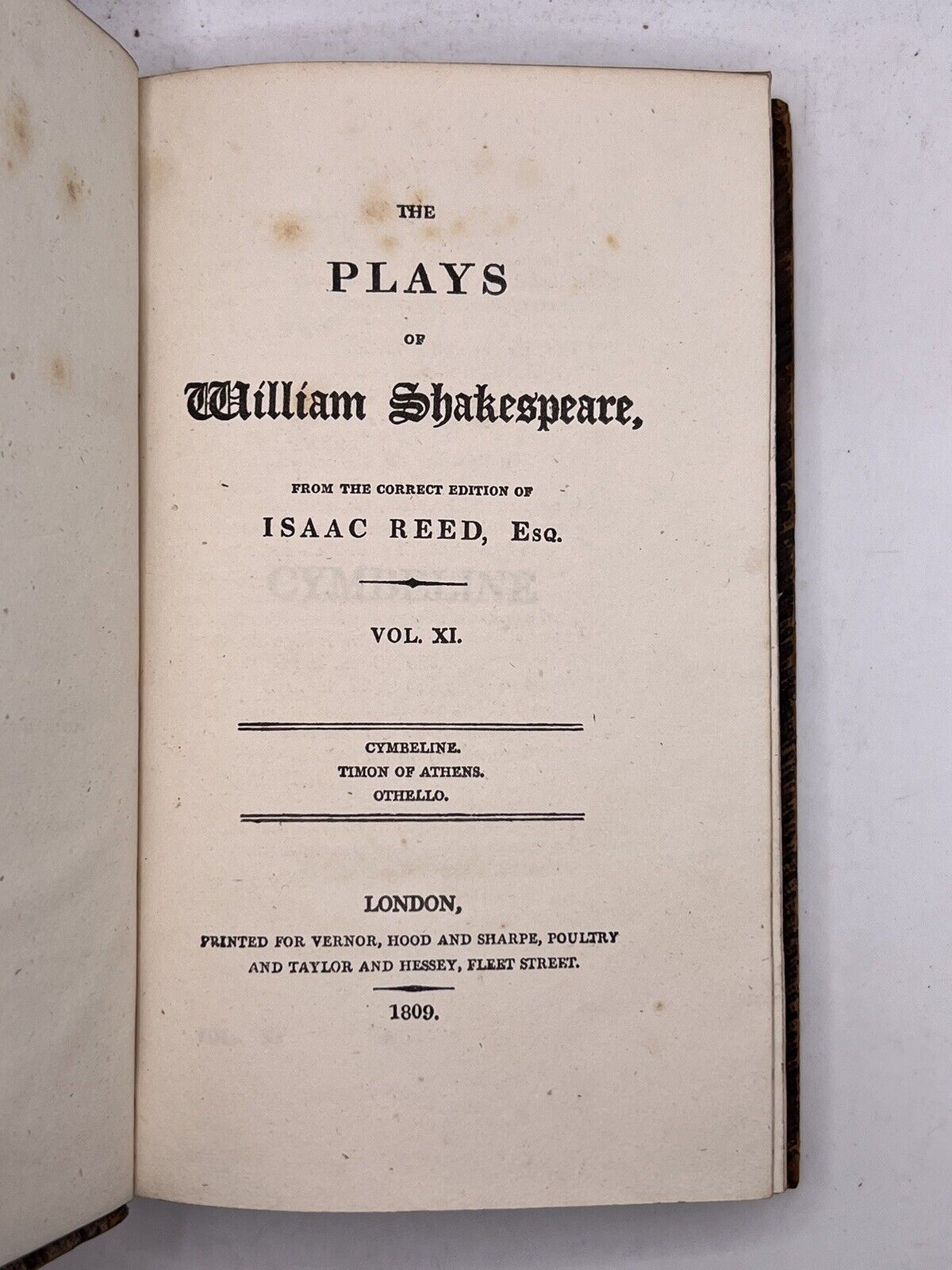 The Plays of William Shakespeare 1809 - Isaac Reed Edition