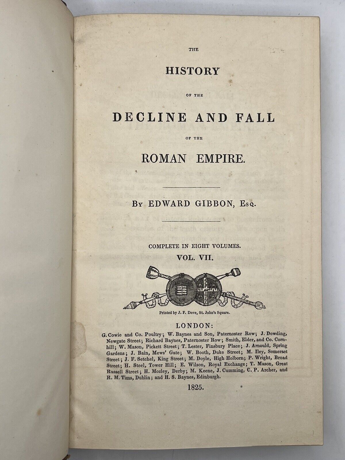 The History of the Decline and Fall of the Roman Empire by Edward Gibbon 1825