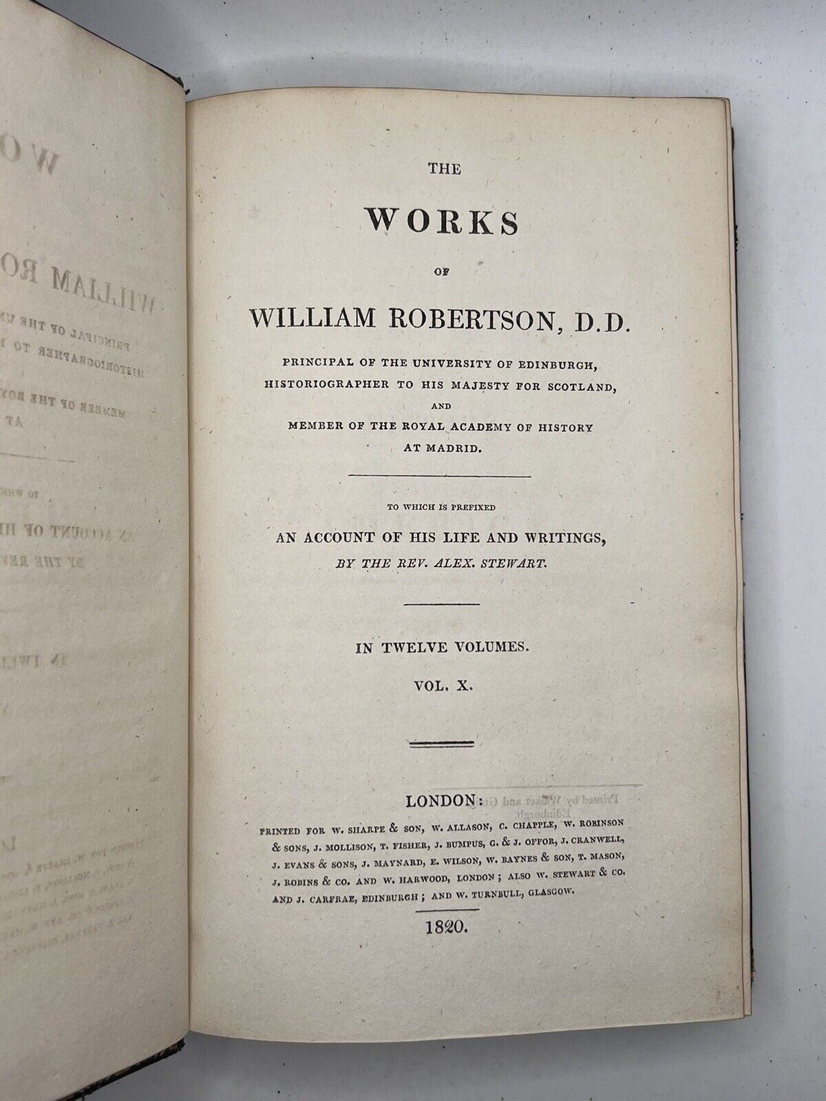 The Works of William Robertson 1820