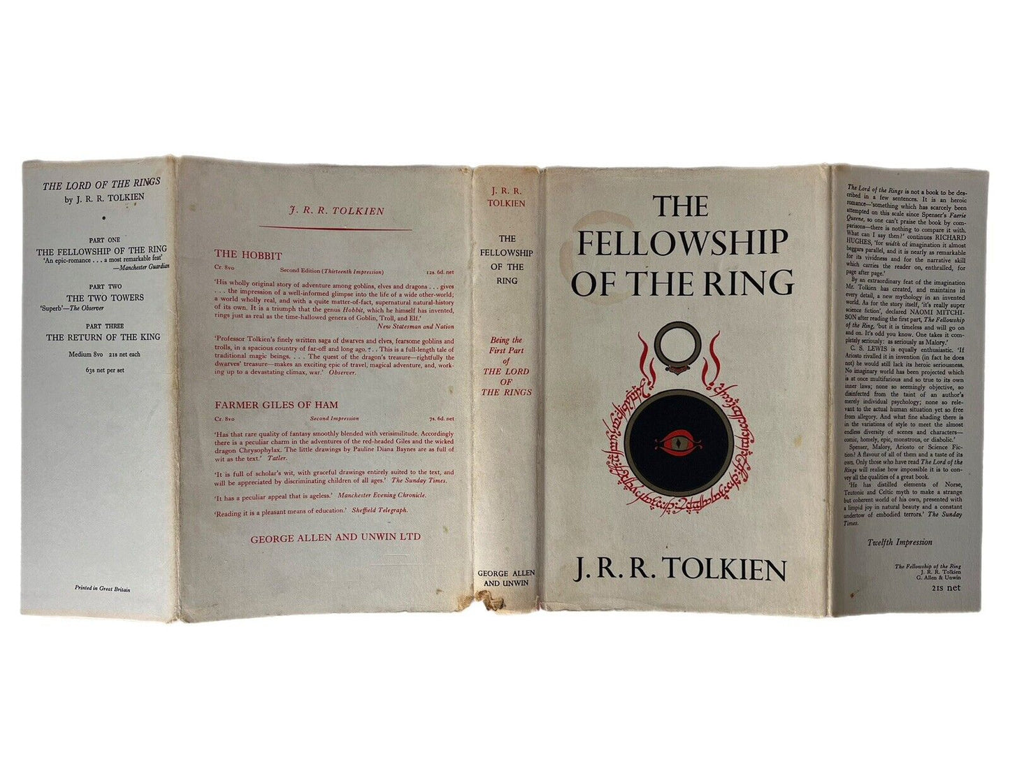 The Lord of the Rings by J.R.R. Tolkien First Edition Set with Original Dust Jackets!