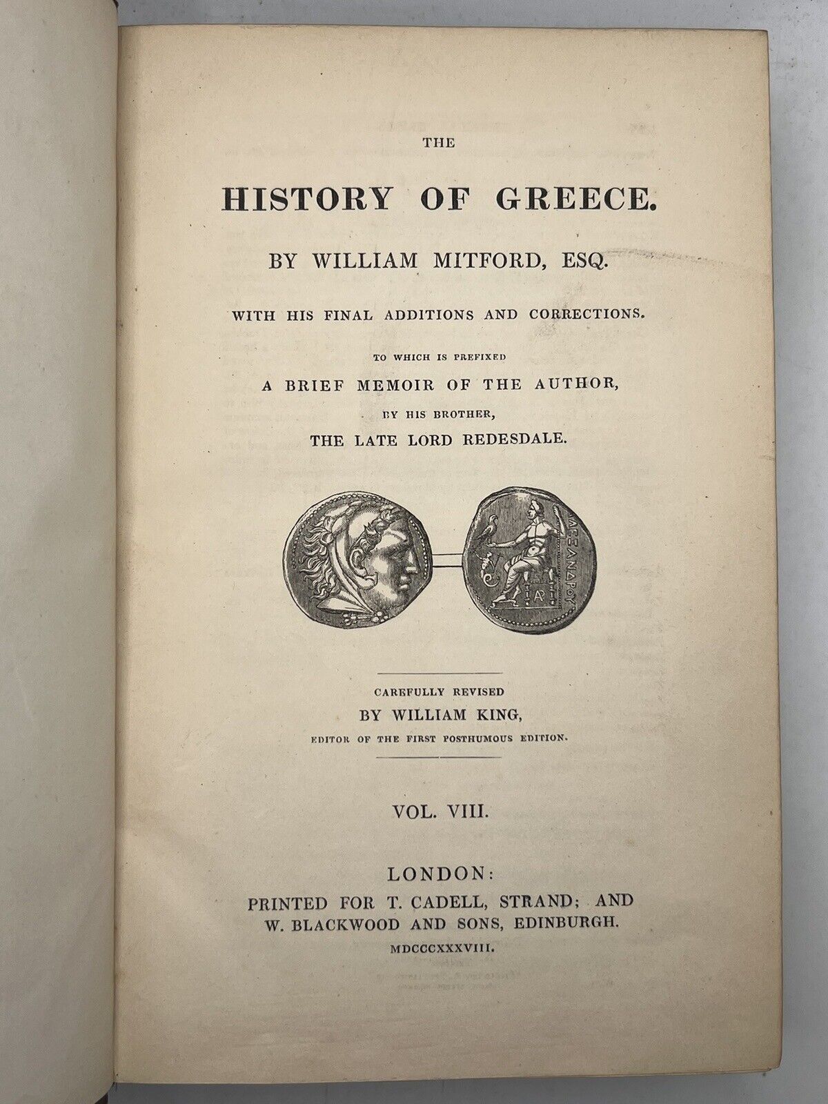 The History of Greece by William Mitford 1838