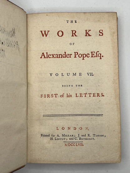 The Works of Alexander Pope 1757