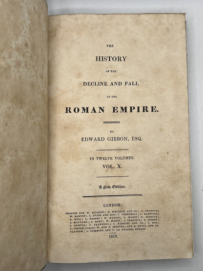 The Decline and Fall of the Roman Empire by Edward Gibbon 1819 in 12 Volumes