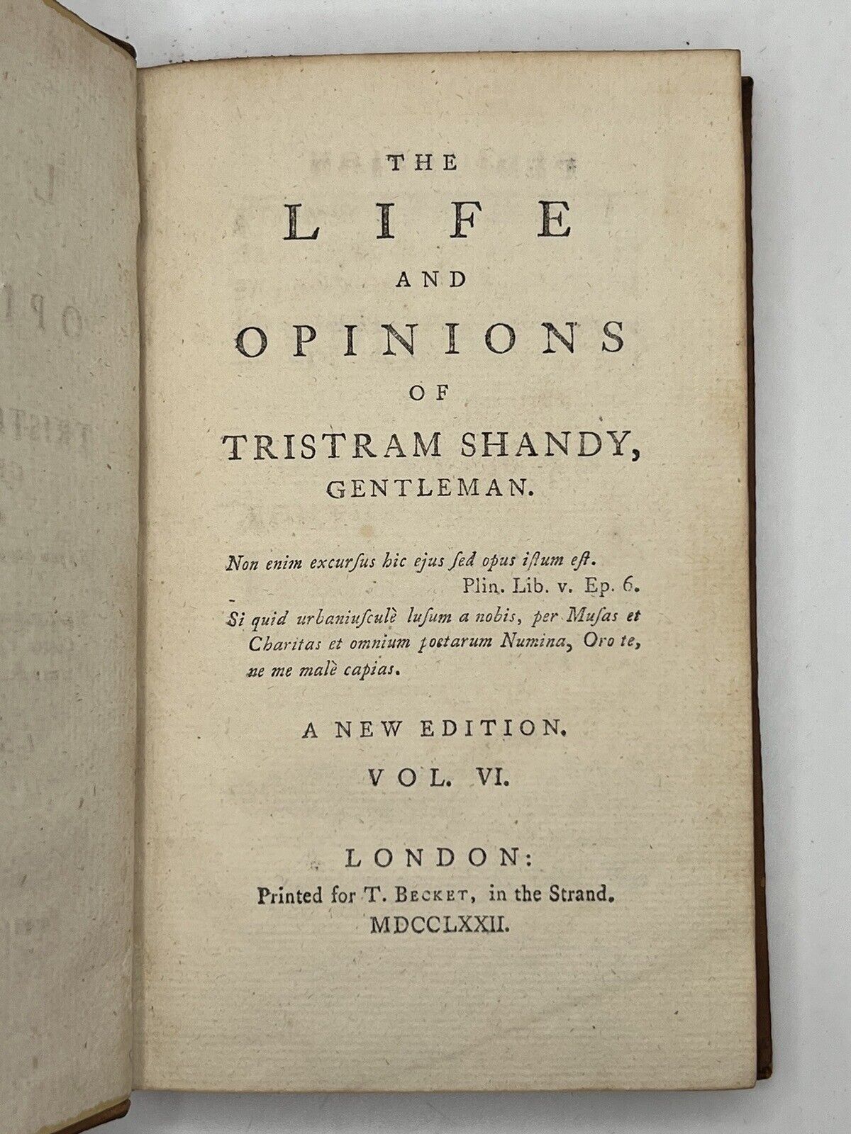 The Life and Opinions of Tristram Shandy by Laurence Sterne 1773