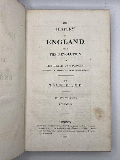 The History of England by David Hume & Tobias Smollett 1820