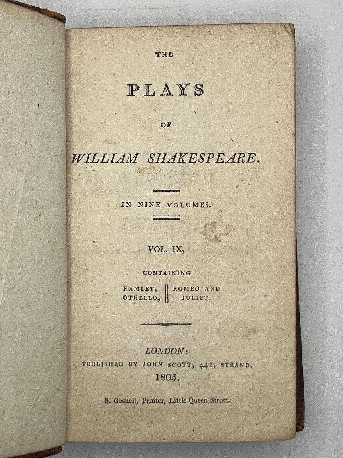 The Plays of William Shakespeare 1805