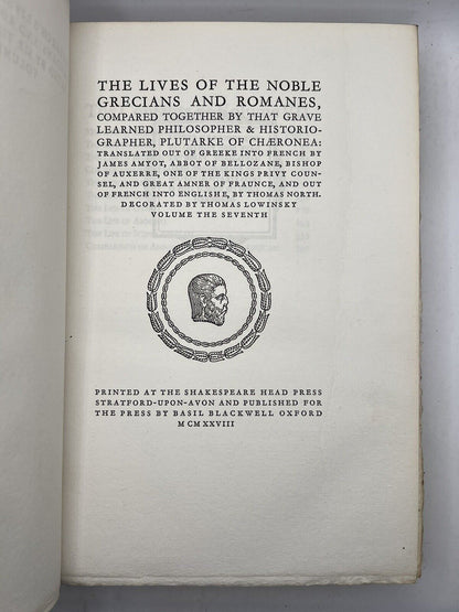 Plutarch's Lives 1928 Shakespeare Head Press 1/100 Signed Limited Edition