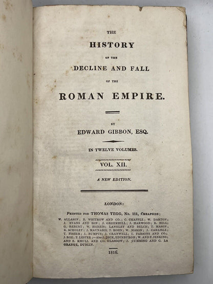 The Decline and Fall of the Roman Empire by Edward Gibbon 1816