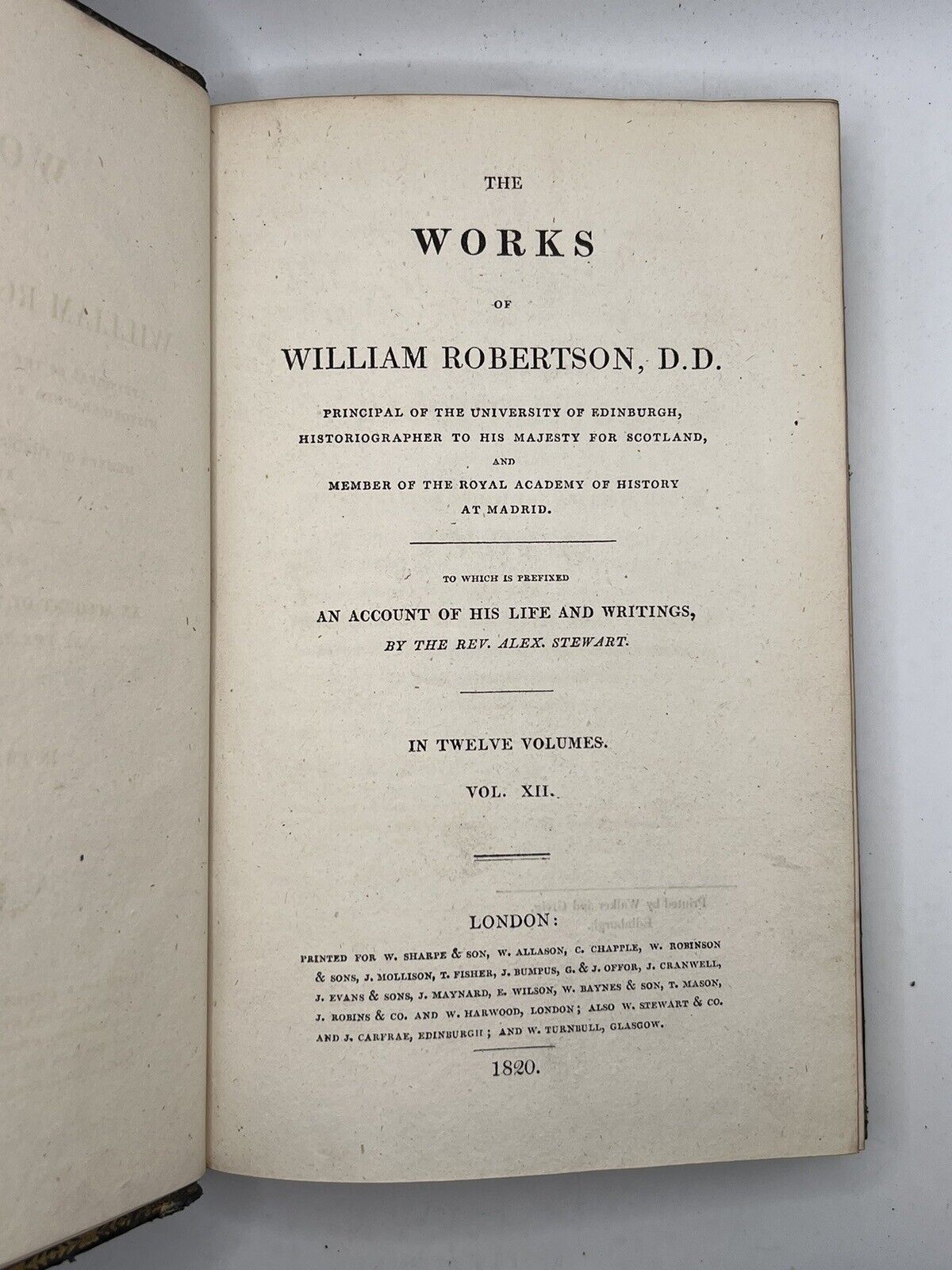 The Works of William Robertson 1820