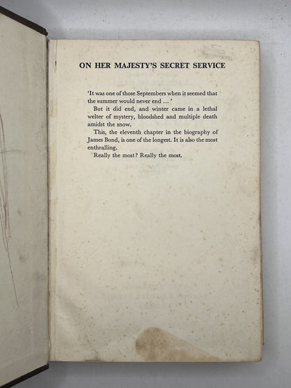 On Her Majesty's Secret Service by Ian Fleming 1963 First Edition First Impression