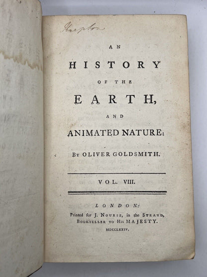 The History of the Earth and Animated Nature 1774 Oliver Goldsmith First Edition