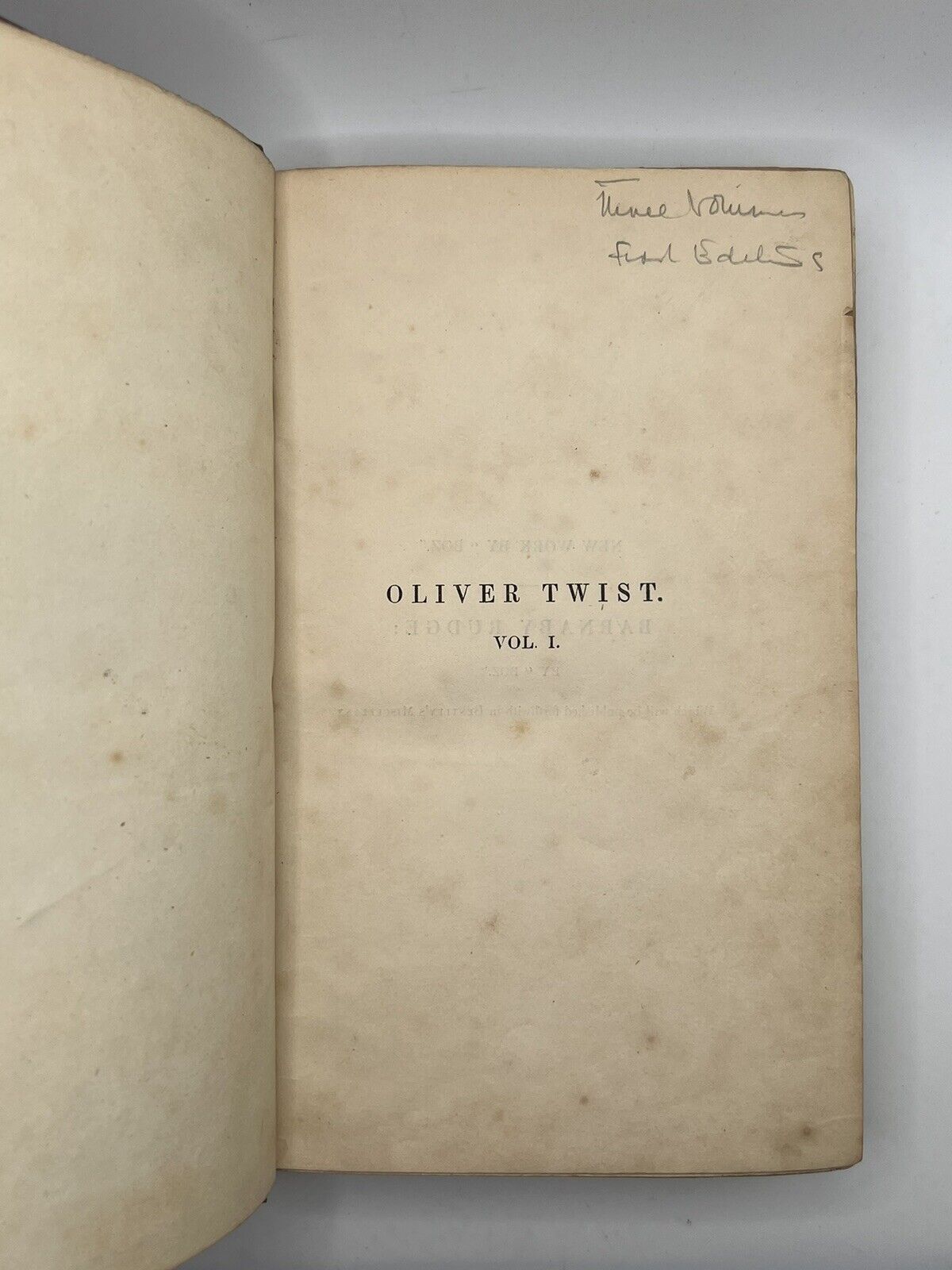 Oliver Twist by Charles Dickens 1838 First Edition in Original Cloth