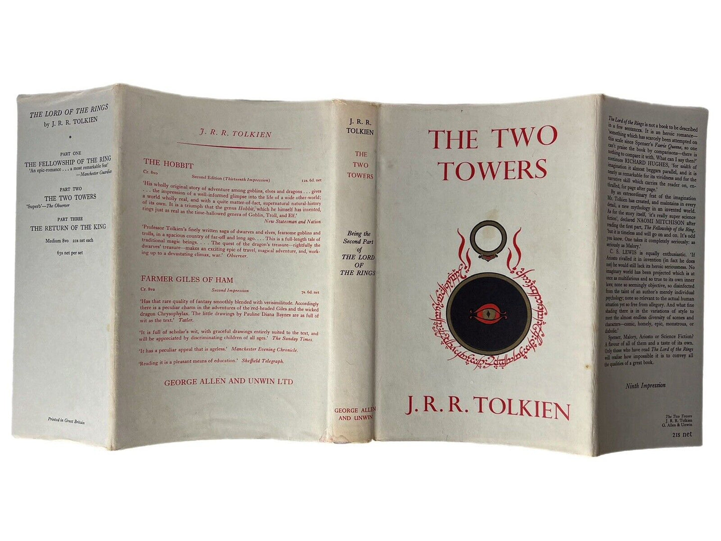 The Lord of the Rings by J.R.R. Tolkien First Edition Set with Original Dust Jackets!