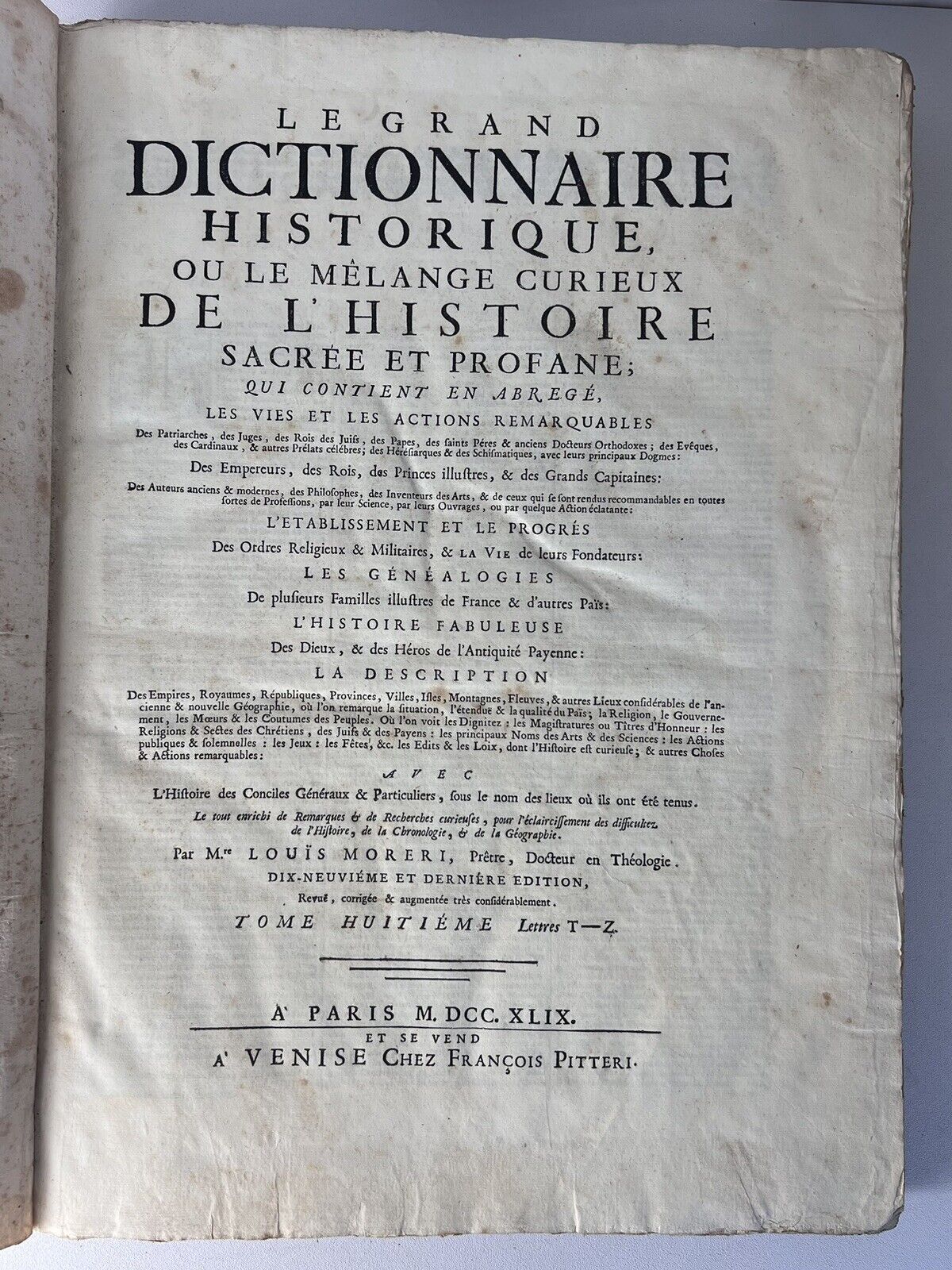 Sacred and Profane History by Louis Moreri 1743-9