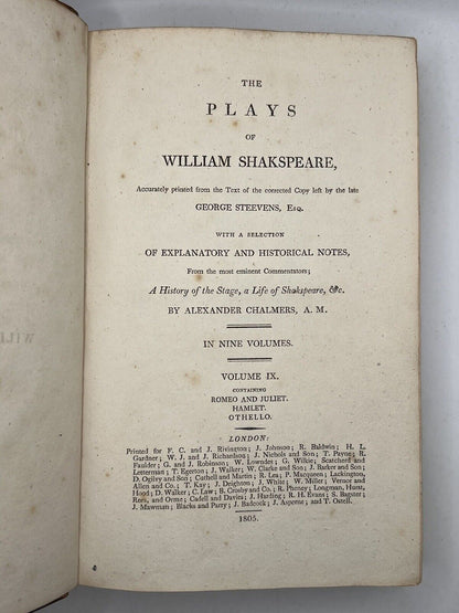 The Plays of William Shakespeare 1805: The Chalmers Edition