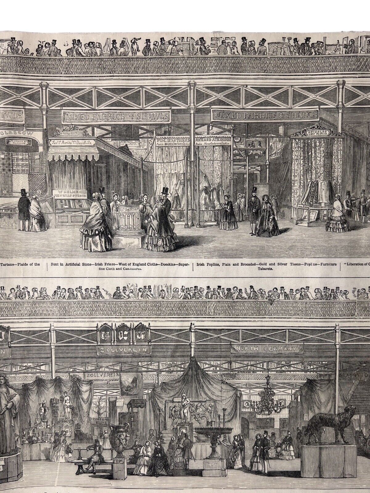 A Panorama of the Great Exhibition of 1851 from the Illustrated London News