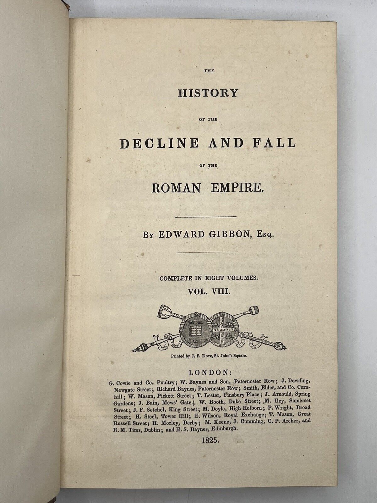 The History of the Decline and Fall of the Roman Empire by Edward Gibbon 1825