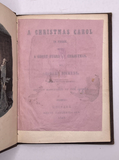 A Christmas Carol - Charles Dickens 1843 Tauchnitz First Edition in Original Cloth