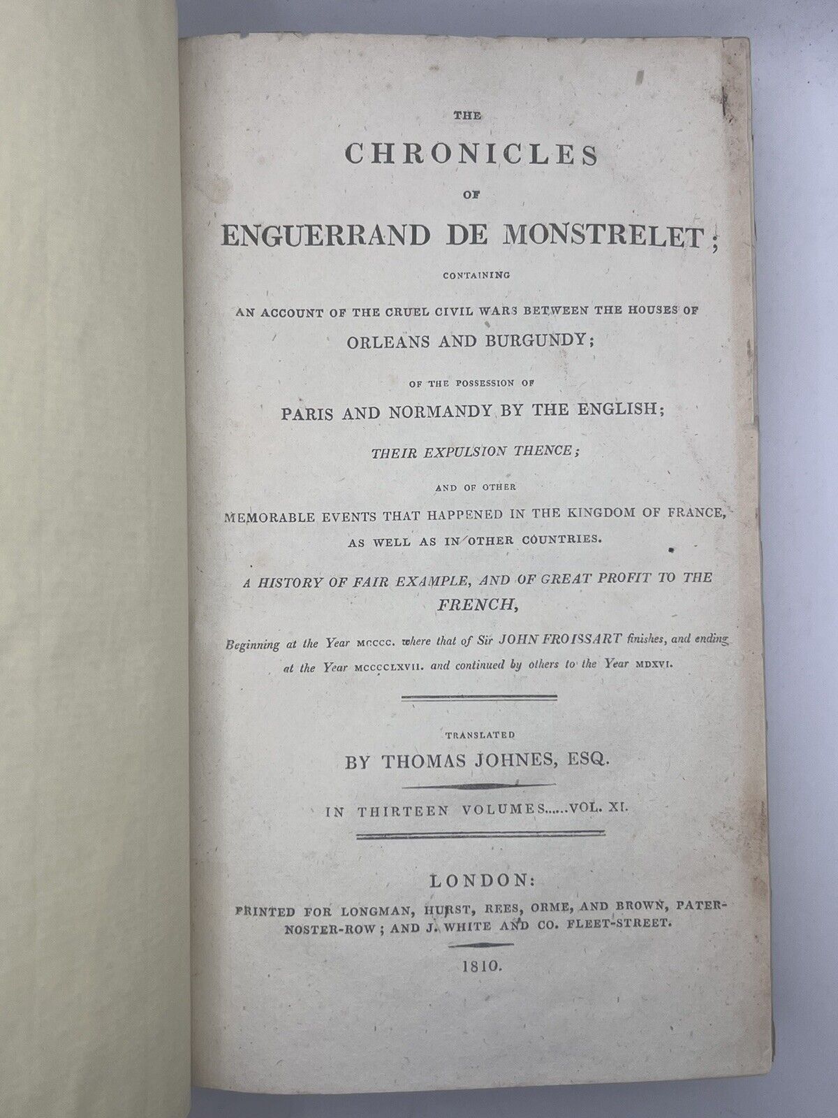 The Chronicles of Montstrelet 1810