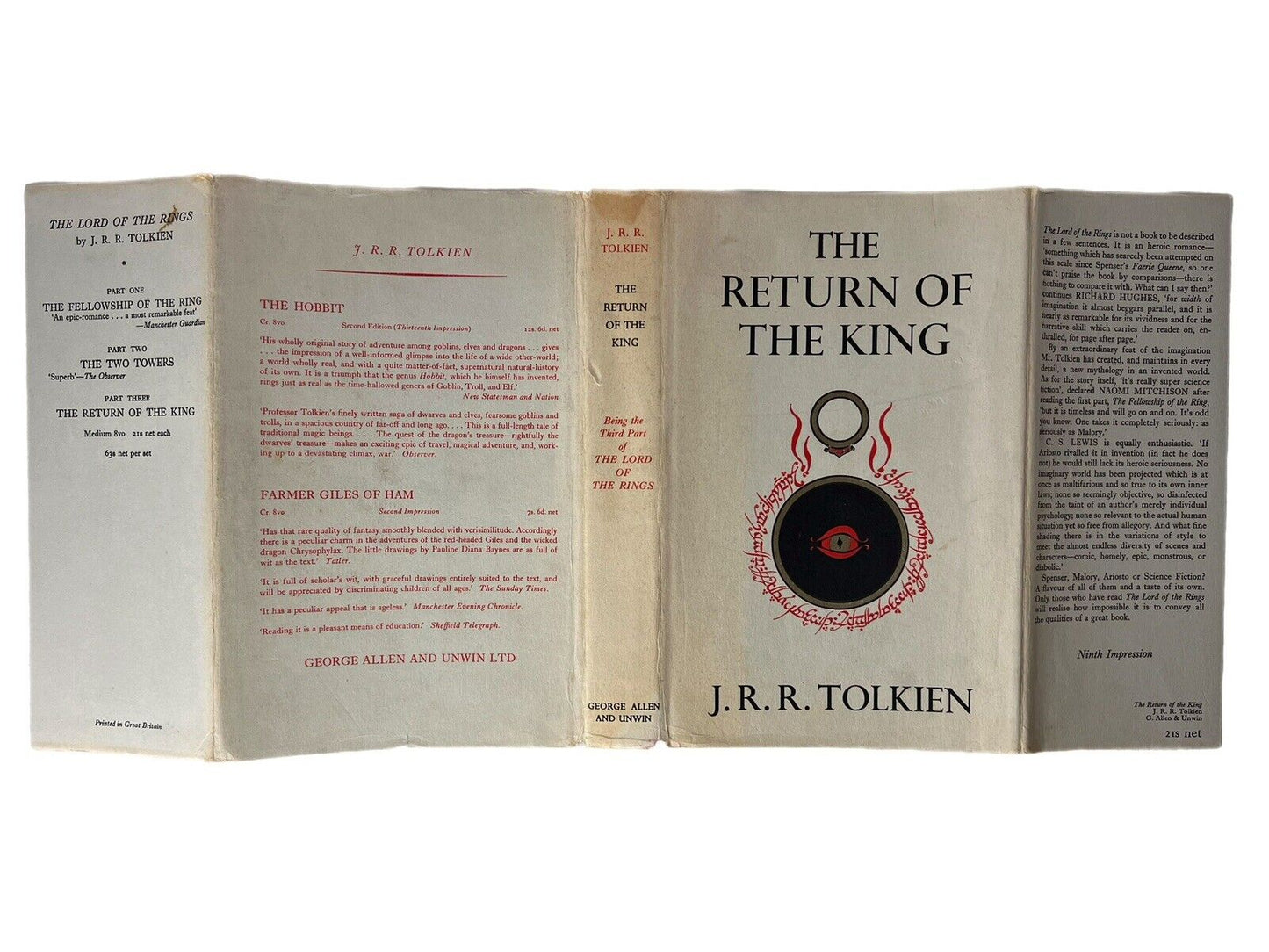 The Lord of the Rings by J.R.R. Tolkien First Edition Set with Original Dust Jackets!