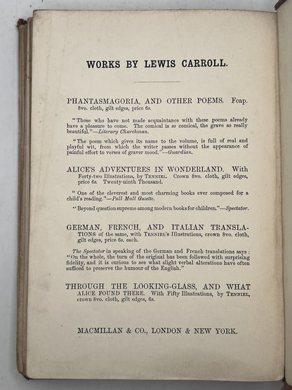 Through the Looking Glass by Lewis Carroll 1872 First Edition First Impression