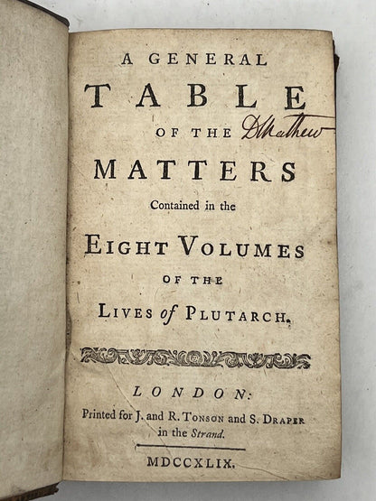 Plutarch's Lives by John Dryden 1749