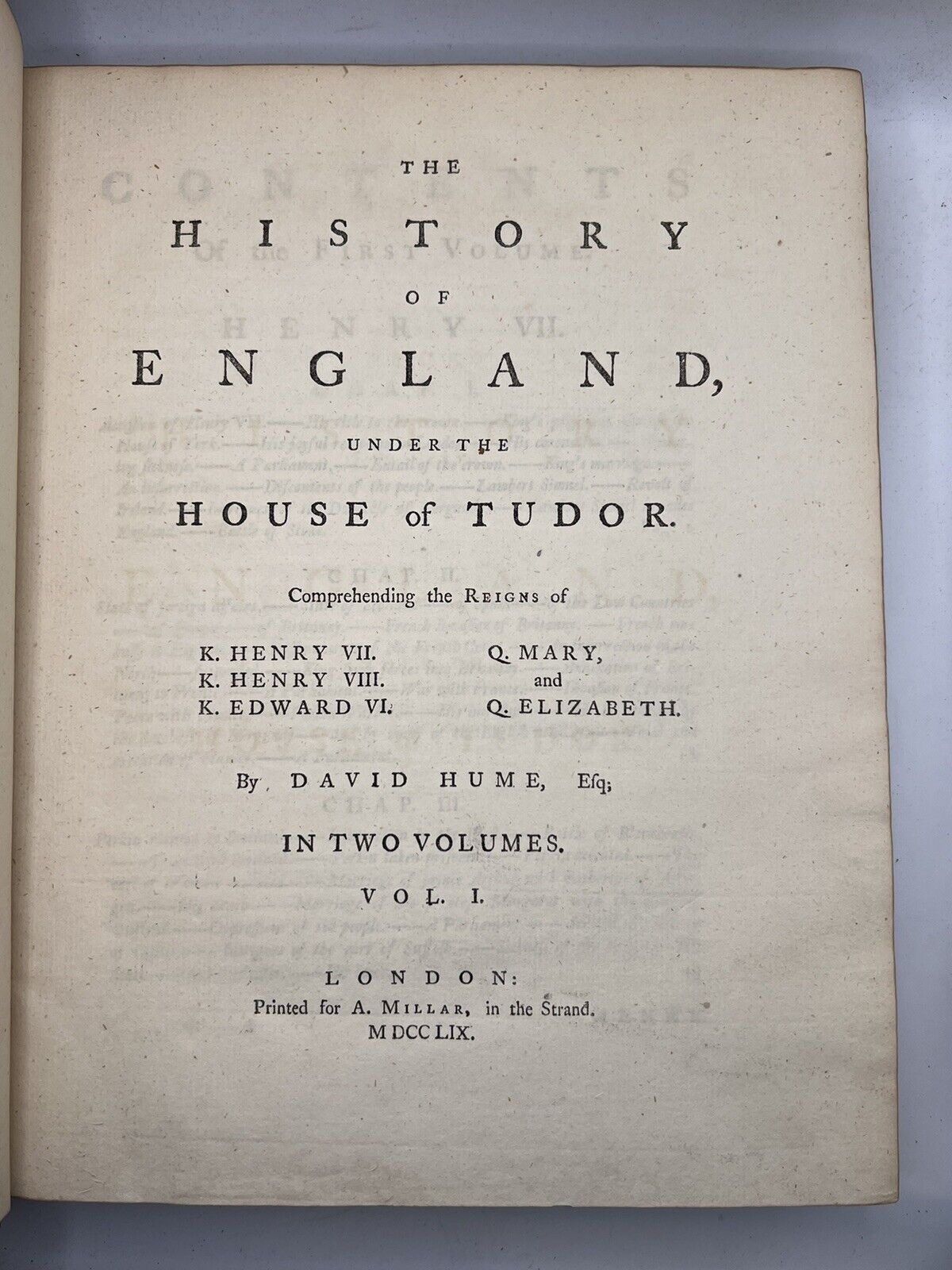 The History of England by David Hume First Edition