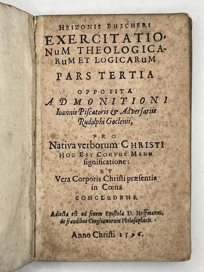 Exercitationum Theologicarum et Logicarum 1596