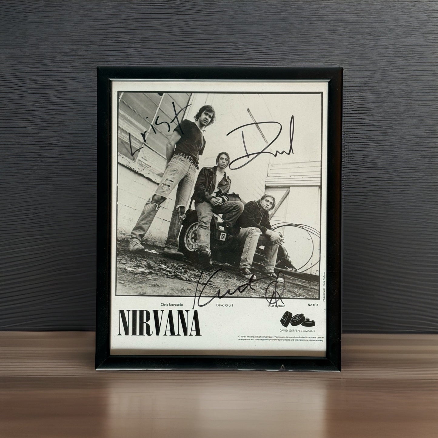 Nirvana Signed Promotional Photo with Kurt Cobain 1991