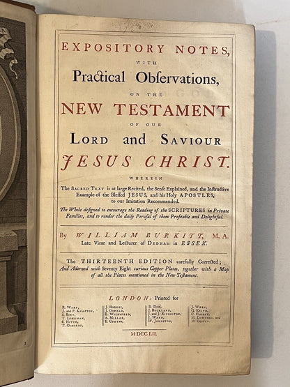 Burkitt’s New Testament Commentary 1752