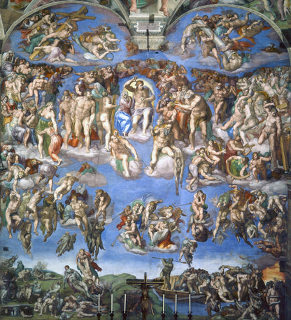Circle of MICHELANGELO c.1550; Sketch for the Sistine Chapel Last Judgement